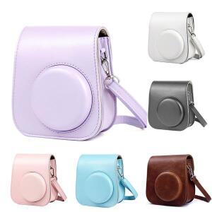 Instax Mini 11 카메라 케이스 용 어깨 끈이포함 Fujifilm 필름 가방 PU 가죽 소프트 실리콘 커버
