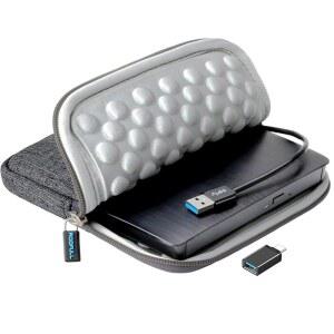 노트북용 ROOPULL 외장 CD DVD 드라이브, 노트북 PC Mac용 보호 휴대용 케이스 포함 USB 3.0 /DVD-ROM + /-RW 광디스크 플레이어 리더 라이터 버너, Windows 11 /10 /8 /7, Linux 컴퓨터