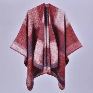 여성망토 숄 심플 양면 트임 망토 보온 캠핑 아웃도어 심쿵직구