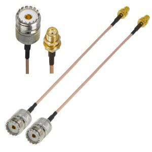 아호에이피 2PCS SMA 여성 UHF PL259 피그테일 동축 케이블, RG316 여성에서 점퍼 저손실 6인치 15cm SO239 CB 라디오 연장 FPV 드론, 안테나용