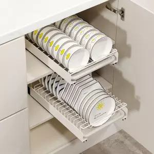 무타공 슬라이딩 그릇 접시 정리대 설거지건조대