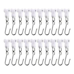 SOMINS 커튼 후크, 천장 트랙용 롤러 방 분할기용 스테인리스 스틸 롤러, 20팩