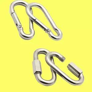 퀵링크 스텐 강철 잠금 카라비너 등산고리 연결고리 등산 클립 고리 암벽 에어팟 잠금 로프 낚시 텐트