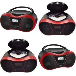 시디플레이어 휴대용 스테레오 CD 플레이어 붐박스 FM 라디오 블루투스 호환 USB 포트 스테레오 사운드 스피커 백라이트 LCD 디스플레이