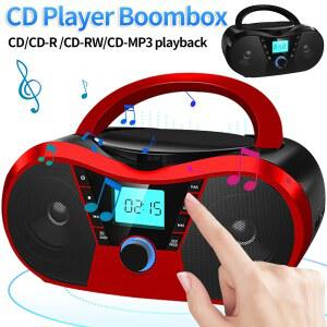시디플레이어 FM 라디오가 있는 스테레오 사운드 스피커 블루투스 호환 USB 포트 MP3 플레이어 CD R/RW 및 MP3 CD 백라이트 LCD 디스플레이 호환