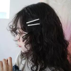 진주알 큐빅 옆머리 앞머리 고정 헤어 삔 머리 실삔 진주핀 진주헤어핀