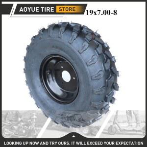 타이어 튜브리스 및 휠 허브 ATV 버기 쿼드 바이크 깎는 기계 농업 액세서리 8 인치 팽창식 19x7 00