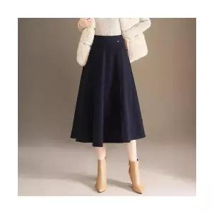 여자정장스커트 슬림핏 모직 스커트 추동 중기장 A라인 캐주얼 우산 ible4