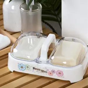 꽃무늬 빨래 비누대 DY-446 뚜껑 손잡이 비누받침대 휴대용비누곽