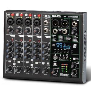 [미국배송] TKLBLLS 무동력 레코딩 믹서 8채널 오디오 믹서 사운드 보드 48V 팬텀 파워 스트리밍을 위한 FX 리버브 지연 효과가 있는 USB 인터페이스