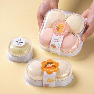 플라스틱 열 선물 1 흰색 용기 양갱 4구 찹쌀떡 모찌떡 단지 소형 포장 케이스 화과자 5 파란색 01