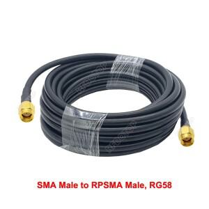 1M-20M SMA 수컷-수컷 RG58 50Ω 동축 케이블 플러그 WiFi 안테나 연장 커넥터 SMA-SMA-50JJ-3 어댑터 피그