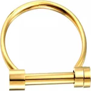 안발라 스타일리시한 티타늄 스틸 D형 바 스크류 섀클 커프 뱅글 브레이슬릿 남녀공용