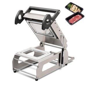 상업용 음식 트레이 열 밀봉 기계, 0-200 온도 조절 가능, 7-8회/분, 패스트푸드점용 테이크아웃 박스 손 압력 식품 포장 과일 가게