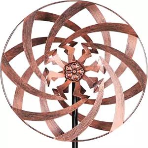 야드 장식용 금속 바람개비 - 교체 가능한 베어링 63인치 키네틱 아트 가든 스피너 명상 선물용 야외