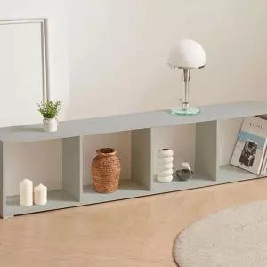 서랍책장 낮은책꽂이 거실서재 주리드 가로형 네칸