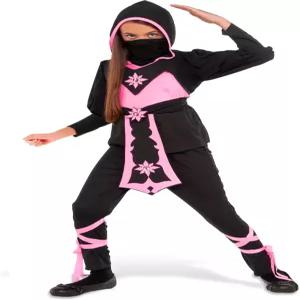 루비 핑크 분홍색 크리스탈 닌자 용 코스튬 소녀용 스몰