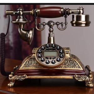 유선 앤티크 전화 미국 유럽 스타일 빈티지 가정용 구식 장착 발신자 ID 핸즈프리 백라이트
