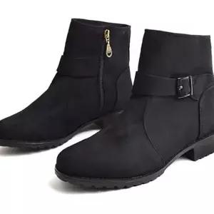 베이직앵클화 여성 검정 세무 베이직 앵클부츠 데일리 신발