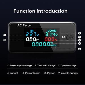 0-500V 0-100A 전압계 전류계 와트미터 AC 디지털 이중 전기 전력 감지기 에너지 미터 모니터