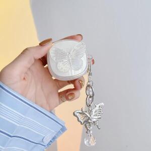 QCY T13 ANC 케이스 패션 나비 펜던트 가방 소프트 실리콘 투명 이어폰 커버 박스