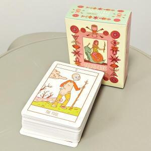 오징어 케이크 타로 78 카드 데크 기사 라이딩 생물 기발한 얼굴 맛 포함 컬러 팔레트 96.5cm