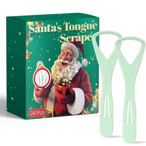 성인과 청소년을 위한 크리스마스 스타킹 스터퍼, 치과용 픽이 포함된 24 카운트 텅 스크레이퍼, 남녀를 위한 크리스마스 선물, 소년 소녀 아빠 엄마를 위한 재미있는 산타 선물