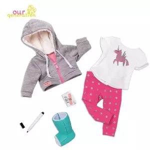 [하프클럽/]다리깁스 세트 후드자켓 오지돌스