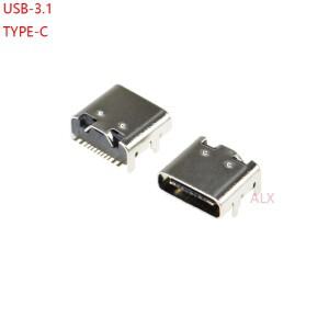 10피스 USB-3.1 TYPE-C SMD 여성 소켓 스마트 폰용 16 P 핀 DIP4 SMT Hd 전송 인터페이스 엔드 플러그 충전