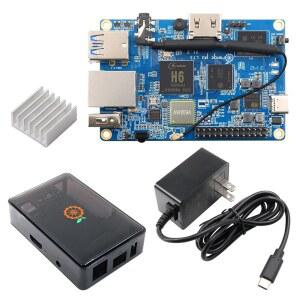 오렌지 파이 3 LTS 올위너 H6 2GB LPDDR3 8GB EMC 플래시 쿼드 코어 64비트 싱글 보드 컴퓨터 5V3A 타입-C 지원 안드로이드 9.0, 우분투, 데비안 미니 PC (PI3 LTS+ 전원 공급 장치+케이스)