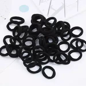 고품질 무매듭 검정 머리끈 심플 통통 머리띠 헤어끈 스타일 (WFK9FQW)