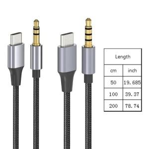 AUX 오디오 케이블 -C USB C ~ 3.5mm 잭 코드 자동차 스피커 헤드폰 어댑터(삼성호환 샤오미호환 HUAWEI호