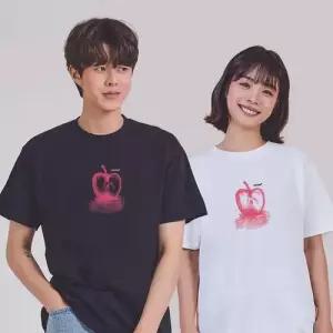 키밍 맨투맨 후드티 스케치 사과 화이트롱티 반팔티 WAE065A