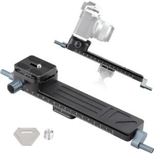 leftfoto 정확하고 안정적인 기어드 매크로 포커싱 레일 슬라이더, 클로즈업 촬영 사진을 위한 양방향 조정, arca-swiss 도브테일 퀵 릴리즈 플레이트 포함