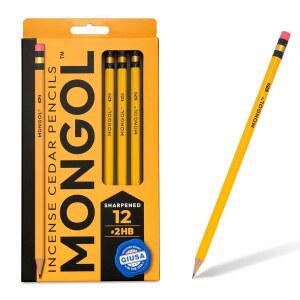 [미국배송] 몽골 클래식 향나무 #2 펜슬 U2013 미리 연마 유럽 흑연 코어 미국 재배 시더 얼룩 없는 지우개 무독성 PMA 인증 획득