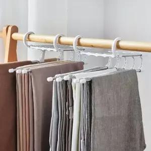 화이트 다용도 바지걸이 5단 옷걸이 옷 정리 소품 (WFKA80E)