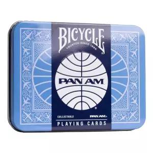 Bicycle Pan Am Air 플레잉 카드 2팩 여행용 틴 케이스 포함 - 게임용 프리미엄 포커 사이즈 덱 클래식 팬