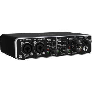 Behringer UMC204HD 오디오 파일 2x4, 24비트 / 192kHz USB MIDi 인터페이스 및 Midas Mic 프리앰프 | 마이크 악기 녹음용