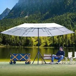 원터치 파라솔 그늘막 캠핑 정원 실버 3.3m 루프탑 발코니 옥상 야외 카페 테