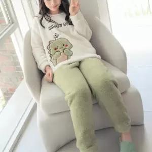 엄마와 딸 커플 극세사 무지 공룡 수면잠옷 세트  44373466)