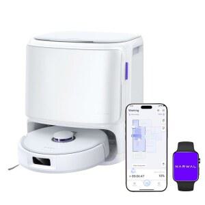 나르왈 프레오 X10 프로 로봇 청소기 및 걸레 콤보, 11,000Pa 흡입, 듀얼 플로우 엉킴 방지 시스템, 익스텐드 가장자리 청소, 셀프 비우기, 자동 세척 건조, LiDAR