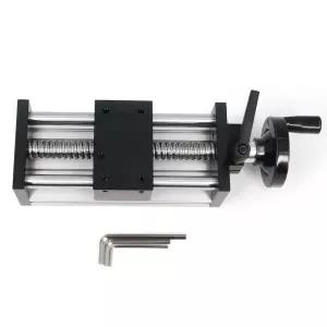 Zeberoxyz 100mm 길이 유효 여행 듀얼 광축 수동 슬라이딩 테이블 선형 레일 가이드 볼스크류 SFU1605