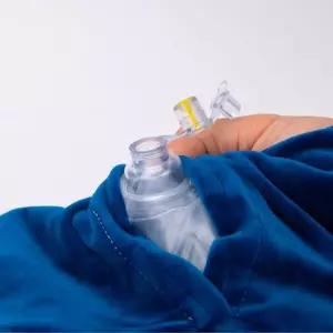 여행 휴대용 벨벳 에어 목베개 블루