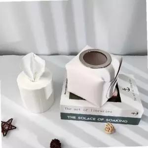 ksr 가죽 롤휴지 두루마리 휴지 케이스 커버 화이트