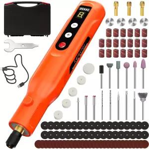 113개의 액세서리가 포함된 미니 무선 회전 도구 키트 LED 스크린 및 링 라이트 3.7V 파워 5단 조절 가능한