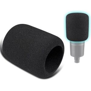 [미국배송] 오디오 테크니카 AT2020 /AT2050 /AT4040 카디오이드 콘덴서용 SOULWIT 2PCS 마이크 팝 필터 보호 커버 윈드스크린 폼 - 블랙