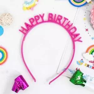 [셀러에이드]PVC생일머리띠푸치샤 벌스데이 데코 파티 헤어밴드