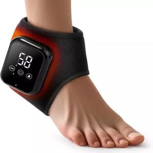 를 위한 발목 마사지기 마사지 기능이 있는 찜질 패드 순환 및 온열 보호대 랩