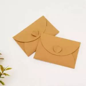 [골드스마일]엽서크라프트봉투 하트 버클 크라프트 편지봉투 소형
