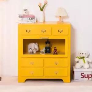 노랑 핑크 침실 키치 캐비닛 컬러 서랍장 거실 보관 서랍